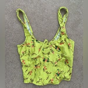 Urban outfitters velvet floral bustier crop top